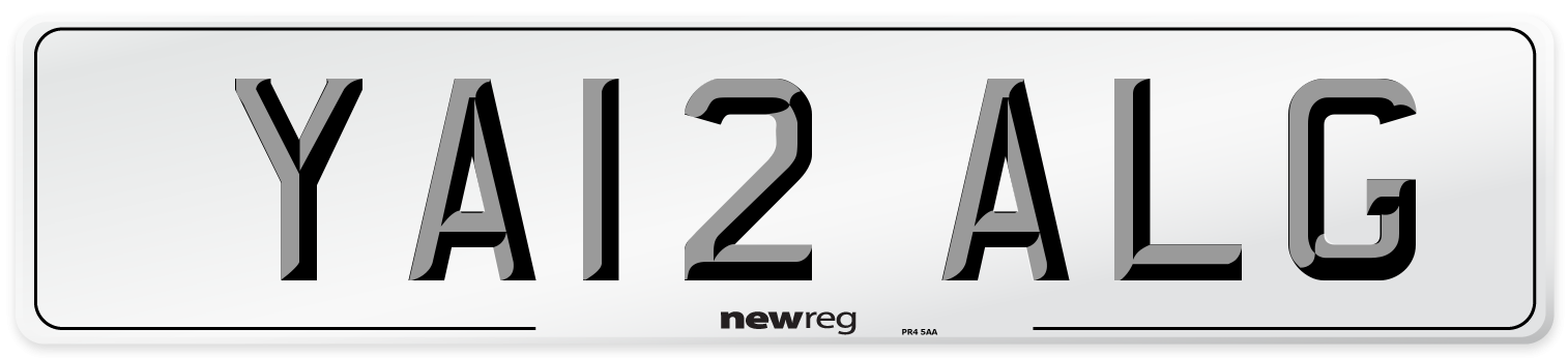 YA12 ALG Number Plate from New Reg